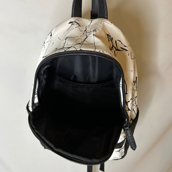 Guess Leather Backpack Black and White Marble Design - Picture 6 of 10